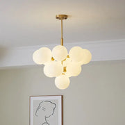 Modern gold glass balls chandelier with multiple frosted glass globe shades for dining room decorbites glass balls