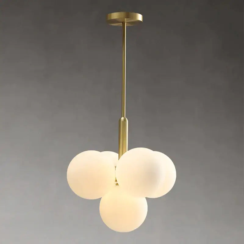 Modern gold glass balls chandelier featuring three frosted glass spheres cluster for dining room decorbites glass balls