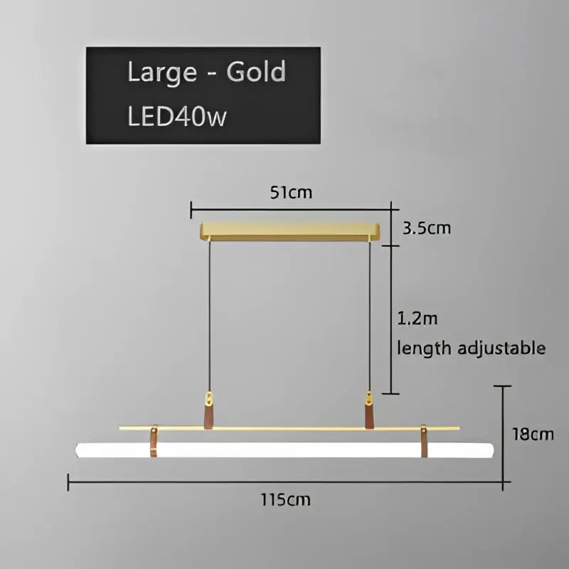 Modern gold glass belt chandelier led pendant light with sleek design and adjustable length for dining room decorbites glass belt