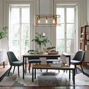 Modern gold glass ceiling light with three brass pendant heads and exposed e26 e27 bulb filaments for dining room