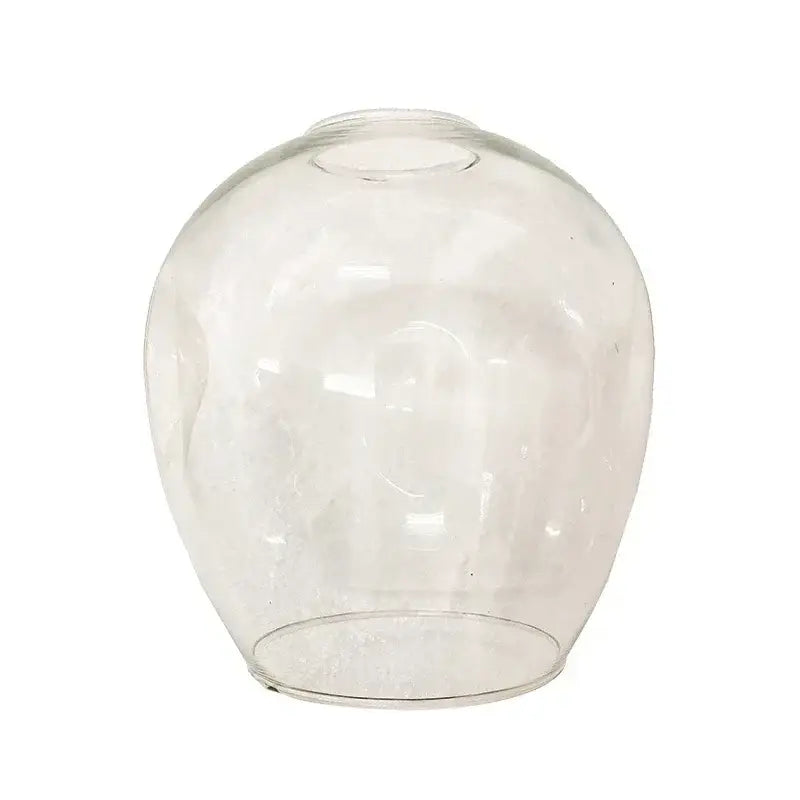 Modern gold glass led ceiling chandelier featuring a clear rounded glass led ceiling lampshade for dining room