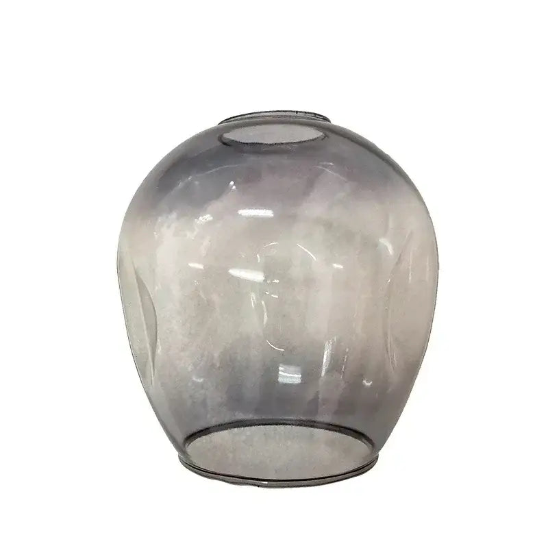 Modern gold glass led ceiling chandelier with a translucent gray rounded glass led lampshade for dining room use