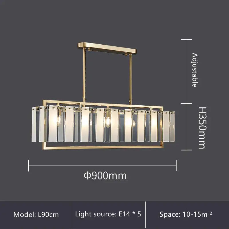 Modern gold glass restaurant chandelier with clear and frosted panels featuring five e14 bulbs for luxury dining room lighting