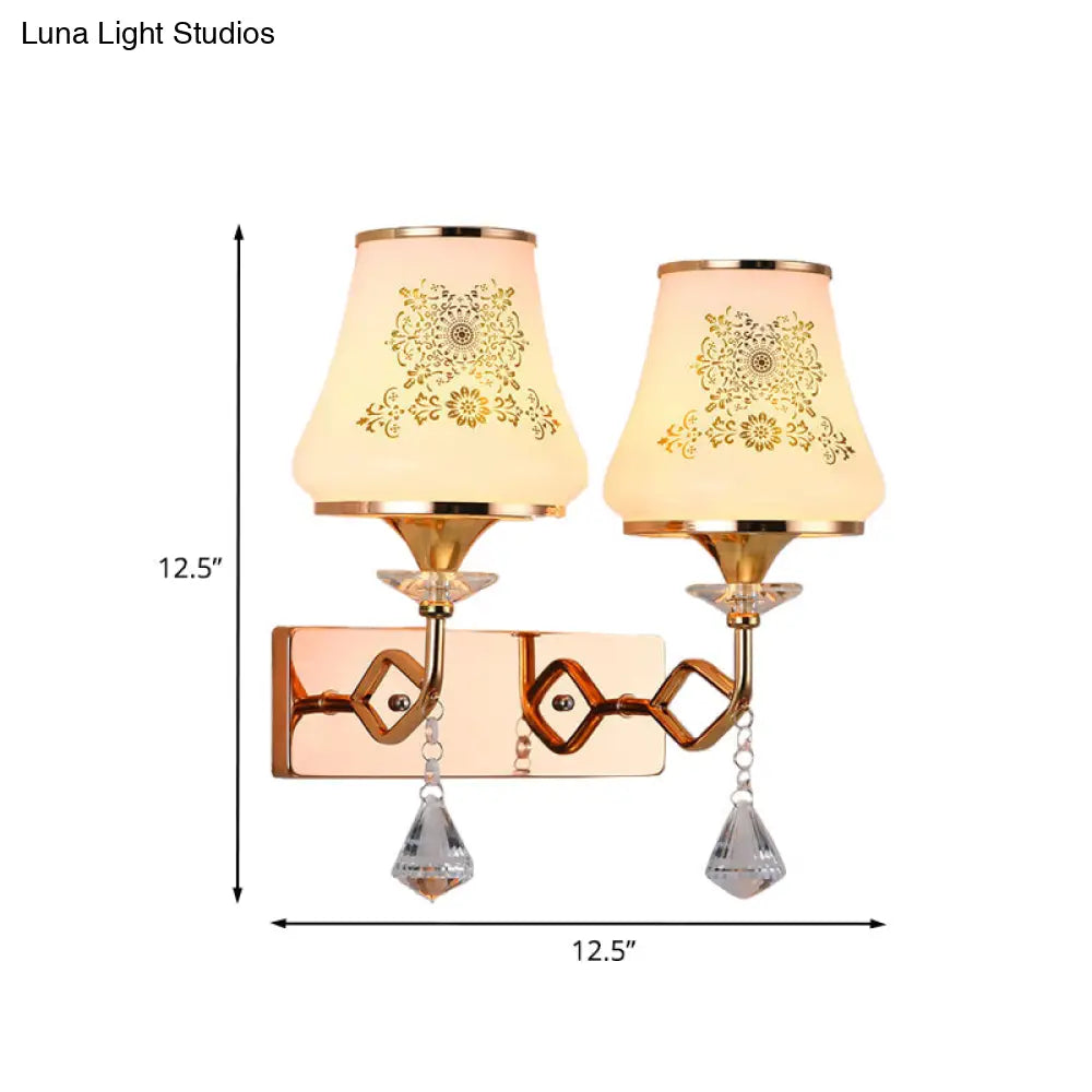 DecorBites™ DecorBites™ Modern Gold Glass Wall Lamp with 2 Heads - Jar-Shaped Bedside Fixture