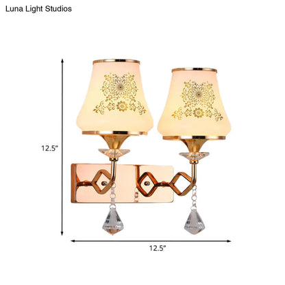 DecorBites™ DecorBites™ Modern Gold Glass Wall Lamp with 2 Heads - Jar-Shaped Bedside Fixture