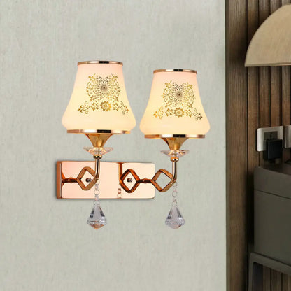 DecorBites™ DecorBites™ Modern Gold Glass Wall Lamp with 2 Heads - Jar-Shaped Bedside Fixture