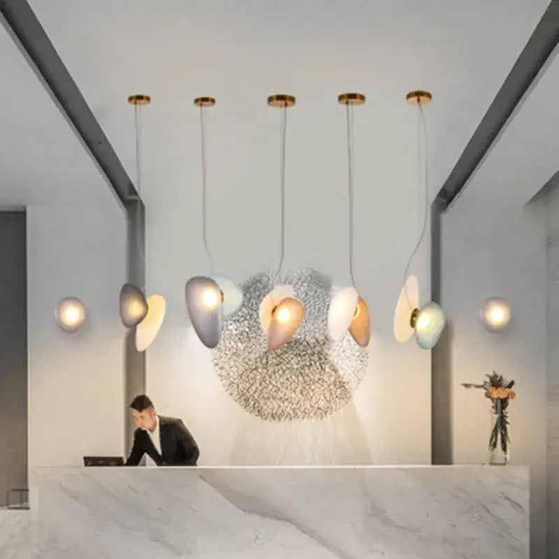 Modern gold and gray glass indoor pendant lights with translucent shades for dining room decorbites glass indoor pendant