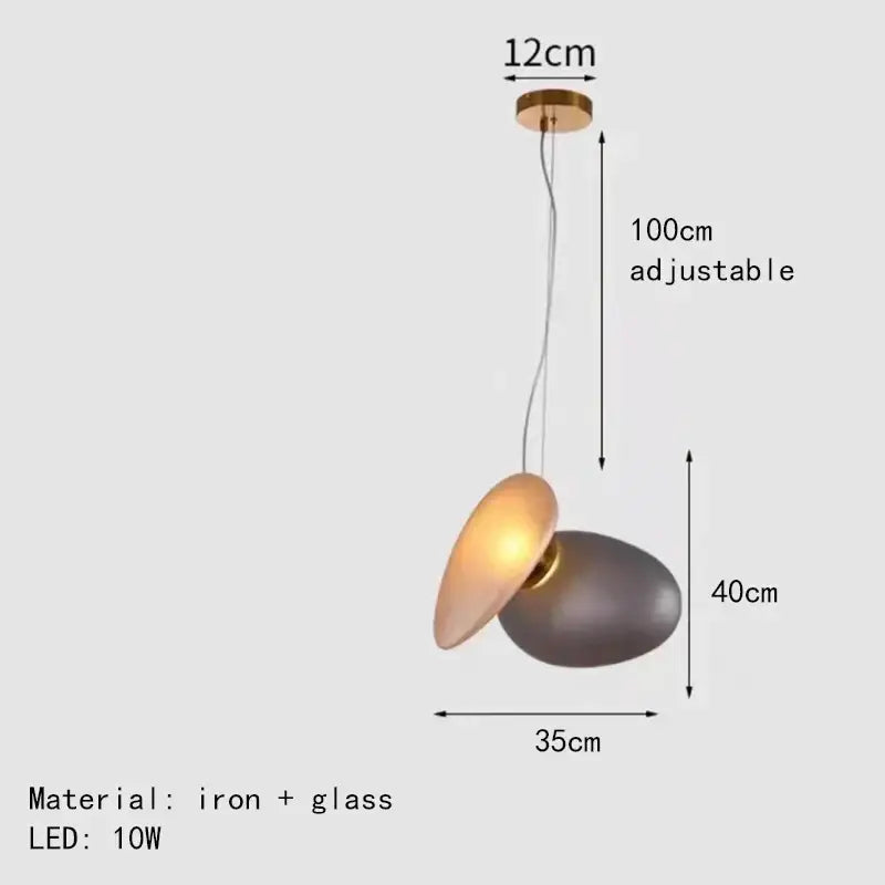 Modern gold and gray iron and glass indoor pendant lights with asymmetrical oval shades for dining room decorbites glass indoor