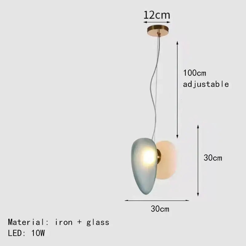 Modern gold and gray glass indoor pendant light with teardrop shade and brass-finished iron hardware for dining room decorbites glass indoor pendant