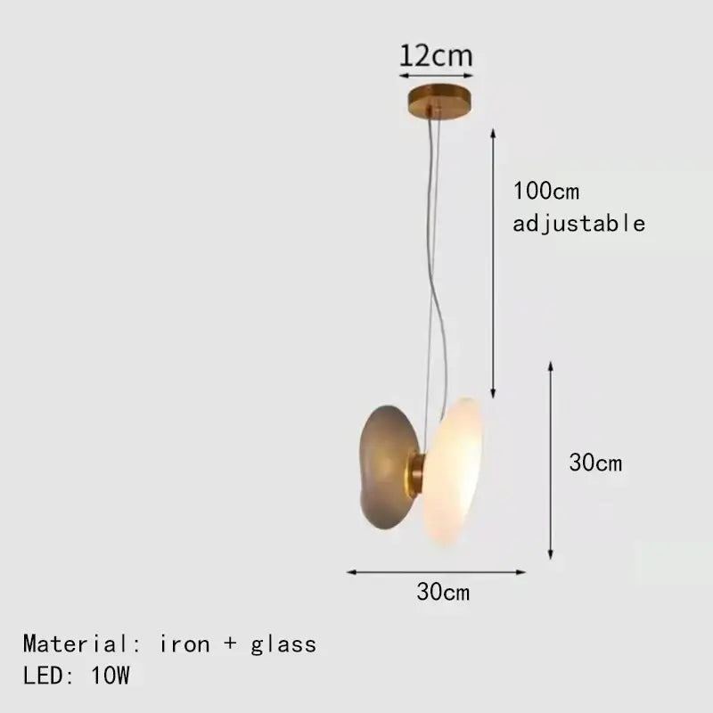 Modern gold and gray glass indoor pendant light with brass iron base and 100cm adjustable drop by decorbites pendant lights