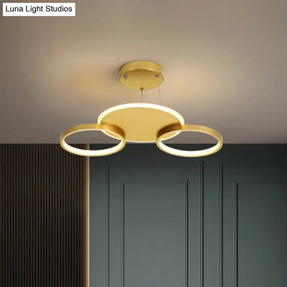 DecorBites™ DecorBites™ Modern Gold Halo Ring Chandelier - Flush Mount, 3/5/6-Light Metal Ceiling Lamp in Warm/White Light