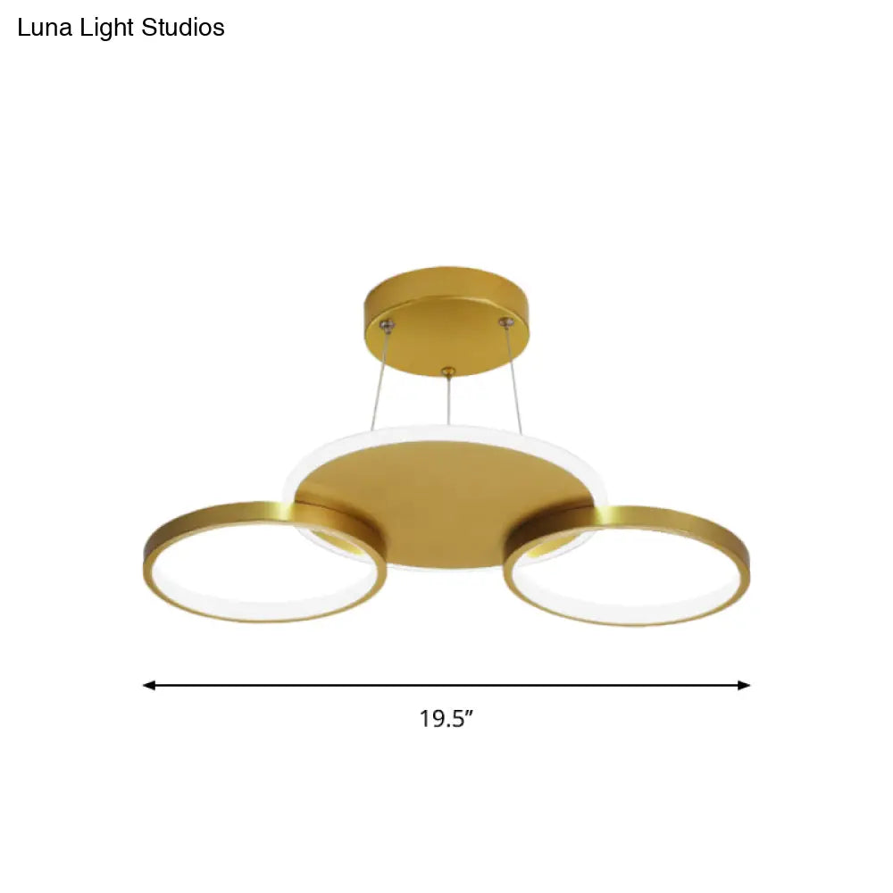 DecorBites™ DecorBites™ Modern Gold Halo Ring Chandelier - Flush Mount, 3/5/6-Light Metal Ceiling Lamp in Warm/White Light