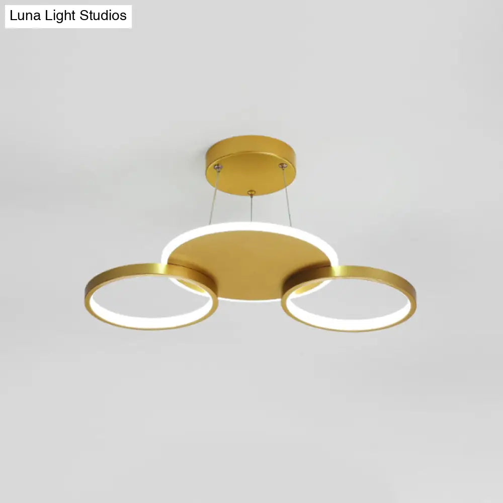 DecorBites™ DecorBites™ Modern Gold Halo Ring Chandelier - Flush Mount, 3/5/6-Light Metal Ceiling Lamp in Warm/White Light