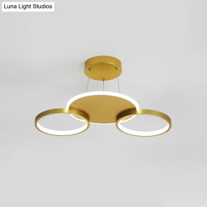 DecorBites™ DecorBites™ Modern Gold Halo Ring Chandelier - Flush Mount, 3/5/6-Light Metal Ceiling Lamp in Warm/White Light