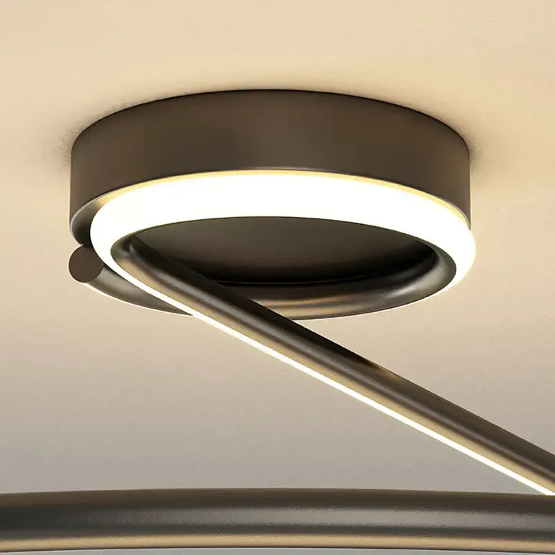 Modern black circular ceiling light with sleek minimalist design and integrated led ring for warm white heart line led illumination