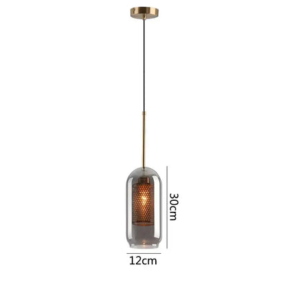 Modern gold honeycomb glass pendant lights with brass finish and smoked glass pendant shade for dining room fixtures