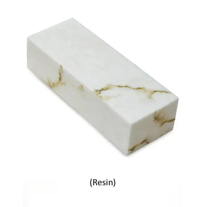 Modern gold imitation marble led wall lamp features a rectangular white resin block with elegant gold veining decorbites imitation marble