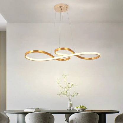 Modern gold infinity acrylic led chandelier pendant light featuring sleek design ideal for dining room decorbites acrylic led