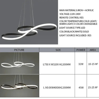 Modern gold infinity cord pendant light with led lighting and remote control for dining room with brushed nickel accents