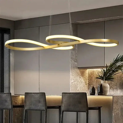 Modern gold infinity led elegant pendant lights with sleek design for dining room decorbites elegant pendant lighting