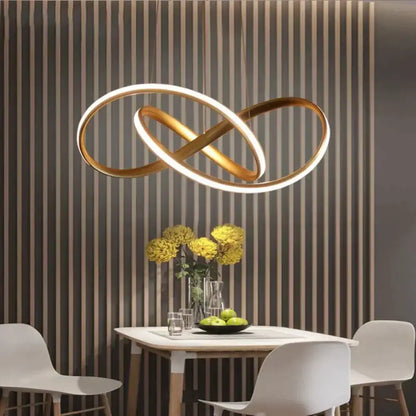 Modern gold and white infinity loop pendant light with sleek design lamp moedorn led for living room hanging lamp moedorn