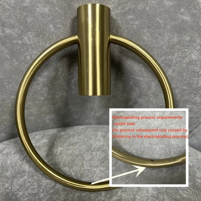 Brass-finished circular towel ring with cylindrical mounting post in modern gold ins wind single pendant light decorbites ins wind