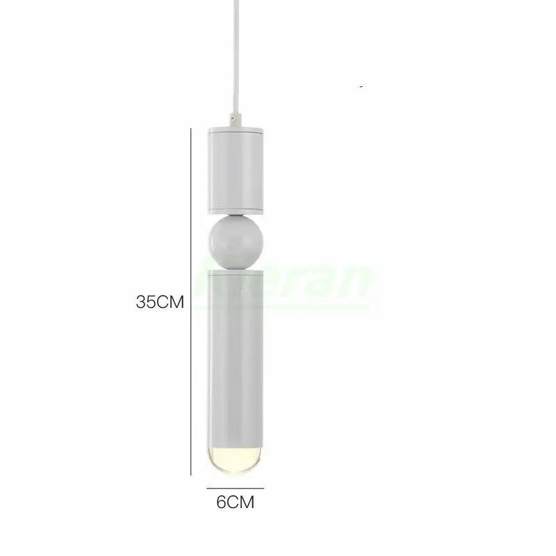 Modern gold iron art led pendant light with sleek white cylindrical design and spherical accent for living room decorbites iron art