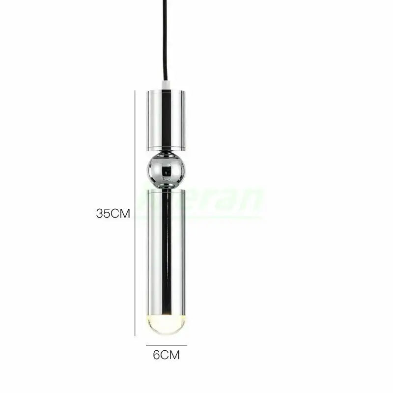 Modern gold iron art led pendant light with a sleek polished chrome cylindrical design ideal for living room decorbites iron art