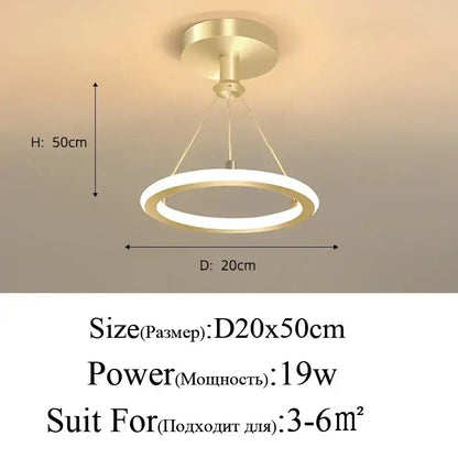 Modern gold iron dining chandelier ceiling lamp with minimalist ring-shaped LED light for contemporary decorbites iron dining rooms