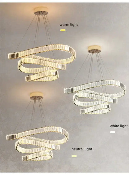 Modern gold irregular steel pendant chandelier with clear crystal led accents and warm or white light for foyer decorbites