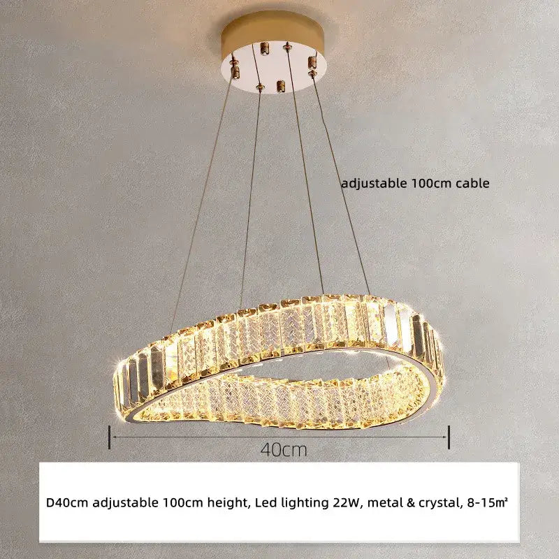 Modern gold irregular crystal led pendant chandelier with gold-toned circular frame and embedded crystals for foyer decorbites irregular steel design