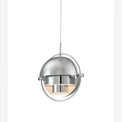 Modern gold layered danish pendant light with chrome finish spherical design and visible internal lighting for decorbites decor