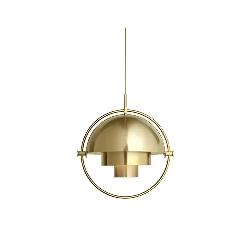 Modern gold layered danish pendant light with circular frame and dome design for living room decorbites danish pendant lights