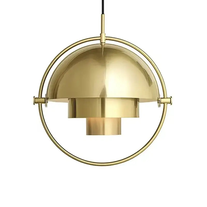 Modern gold layered danish pendant light with a sleek dome design and circular frame for living room decorbites danish pendant