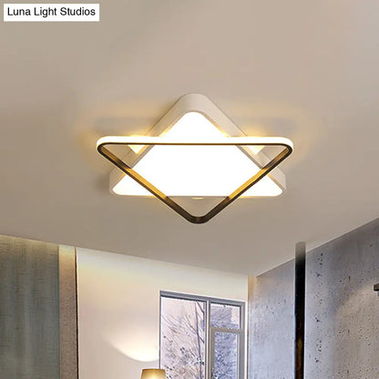 DecorBites™ DecorBites™ Modern Gold LED Bedroom Ceiling Light Fixture - Double Triangle Acrylic Shade - Warm/White Light - 18"/23.5" Width