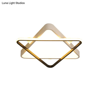 DecorBites™ DecorBites™ Modern Gold LED Bedroom Ceiling Light Fixture - Double Triangle Acrylic Shade - Warm/White Light - 18"/23.5" Width