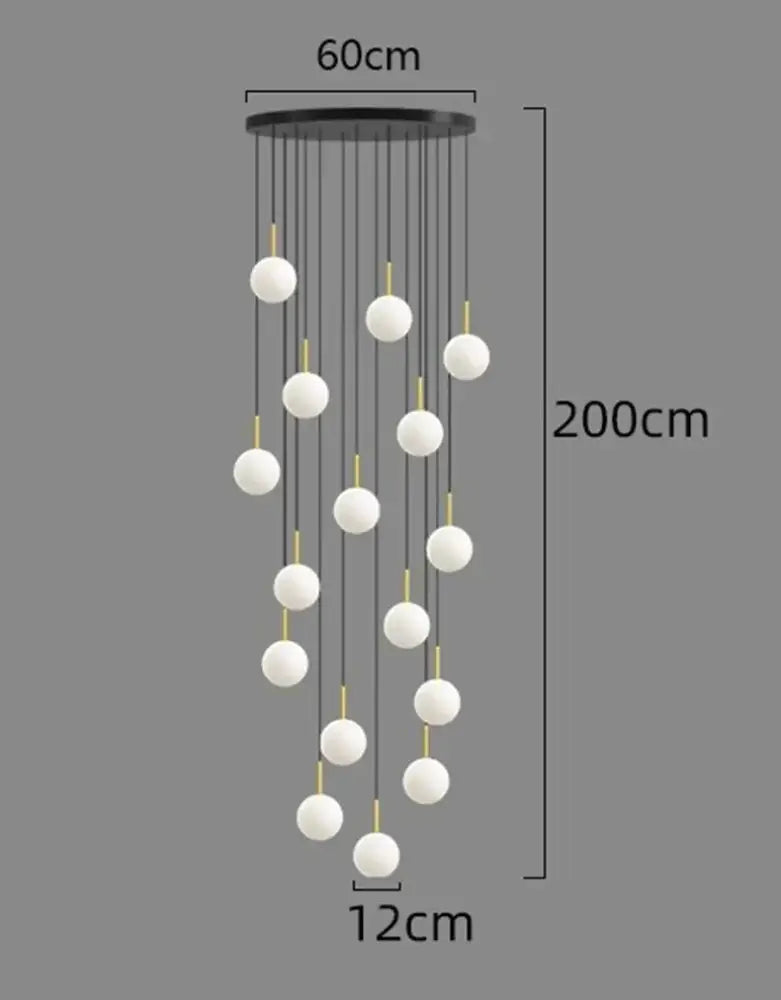 Modern gold led ceiling lamp chandelier with 18 white glass globes on black circular frame for dining room decorbites led ceiling