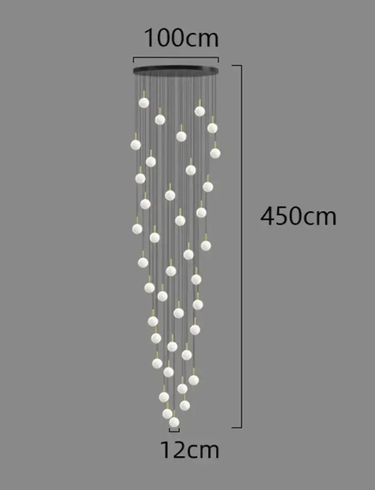 Modern gold LED ceiling lamp chandelier with black circular top and white spherical bulbs for dining room decorbites LED ceiling
