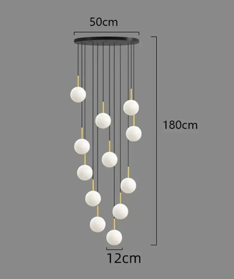 Modern gold led ceiling lamp chandelier with black circular mount and white glass globes for dining room decorbites led ceiling