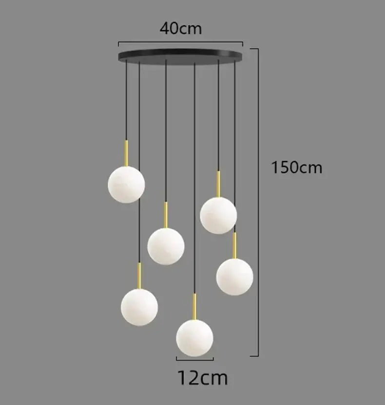 Modern gold led ceiling lamp chandelier with five white glass shades and black cords for dining room decorbites led ceiling