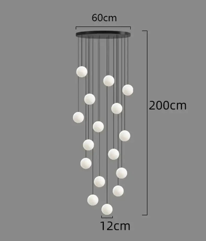 Modern gold led ceiling lamp chandelier with a black top and 18 white glass bulbs for dining room decorbites led ceiling