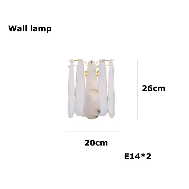 Elegant white alabaster wall lamp with gold metal accents featuring a modern design from dimmable marble collection