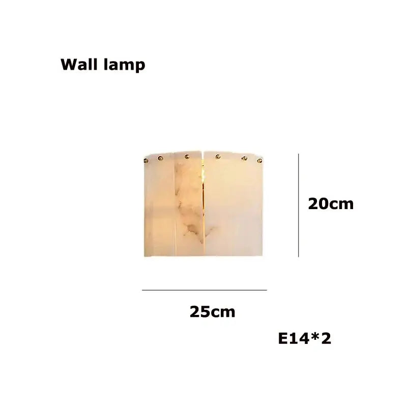 A modern gold led dimmable chandelier with off-white marble panels and gold hardware for dining room use