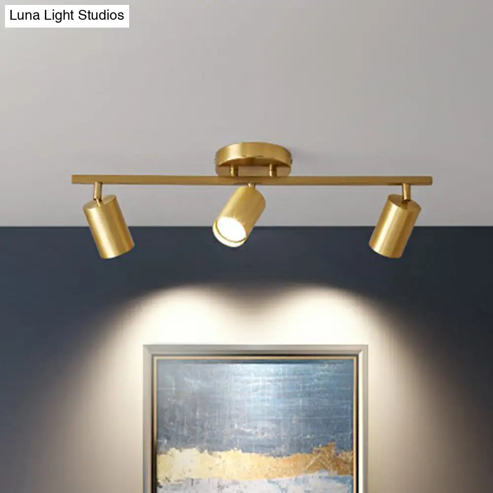 DecorBites™ DecorBites™ Modern Gold LED Flush Ceiling Spotlight with Sleek Tubular Design and Metallic Shade