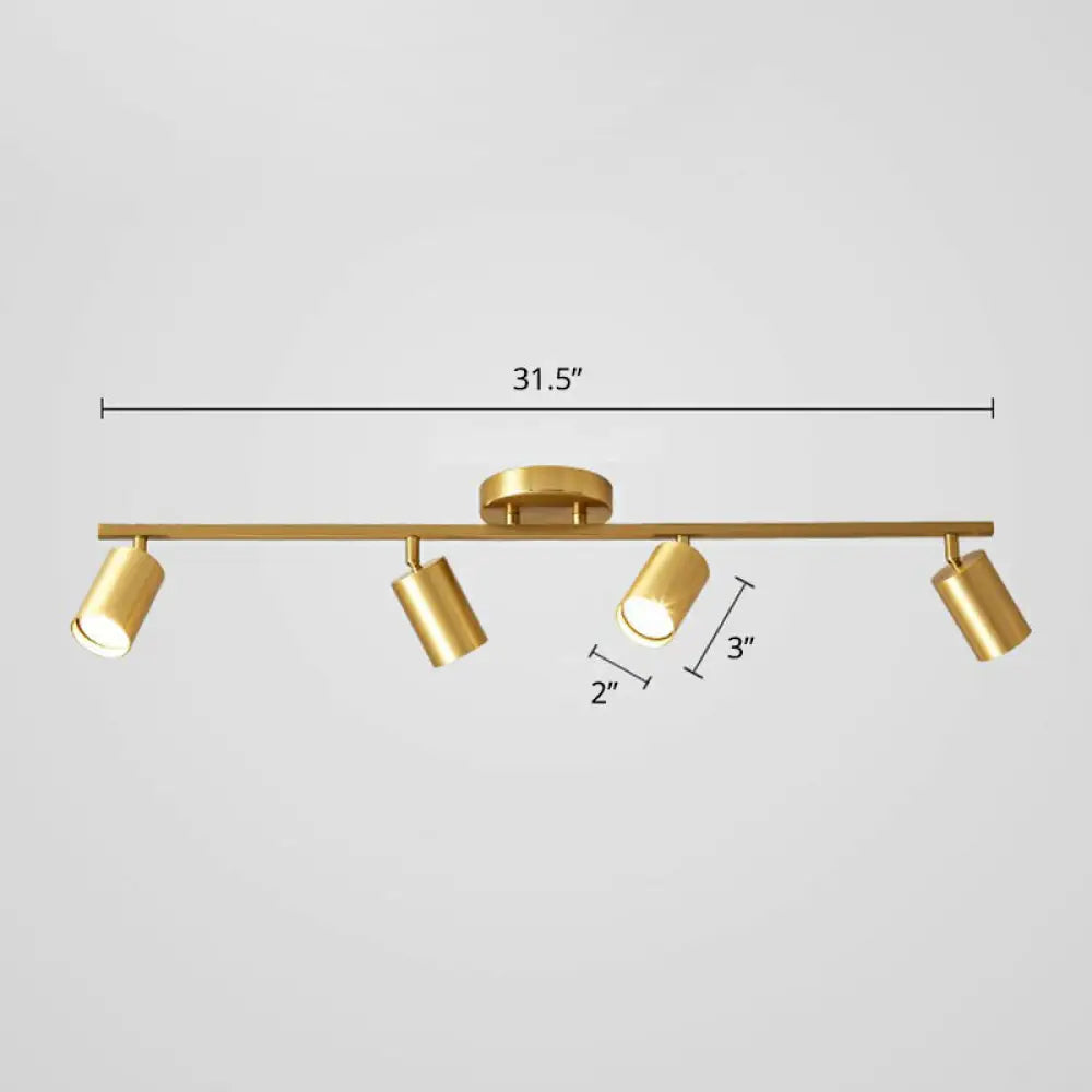 DecorBites™ DecorBites™ Modern Gold LED Flush Ceiling Spotlight with Sleek Tubular Design and Metallic Shade