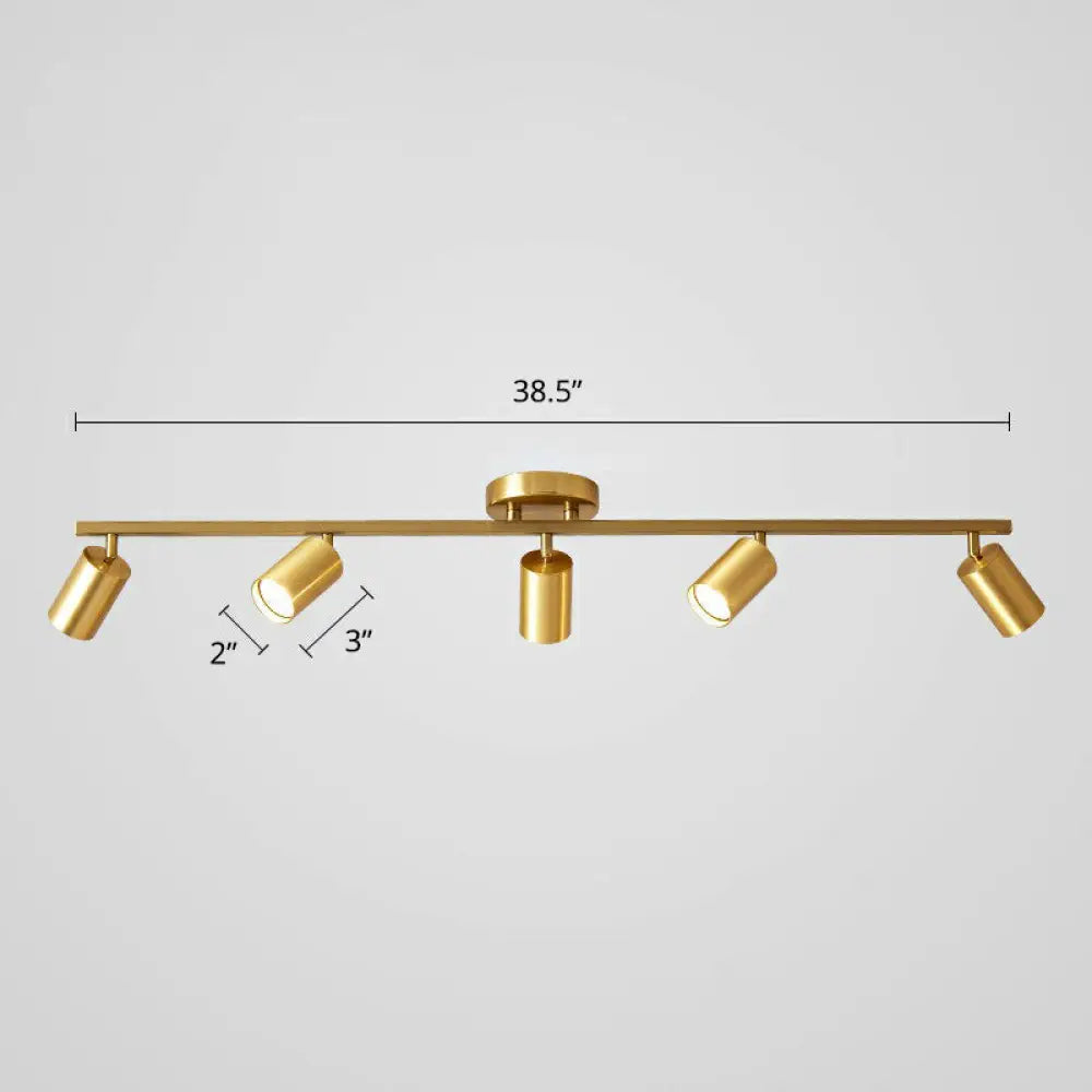 DecorBites™ DecorBites™ Modern Gold LED Flush Ceiling Spotlight with Sleek Tubular Design and Metallic Shade