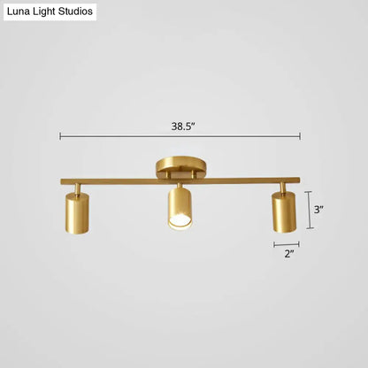 DecorBites™ DecorBites™ Modern Gold LED Flush Ceiling Spotlight with Sleek Tubular Design and Metallic Shade