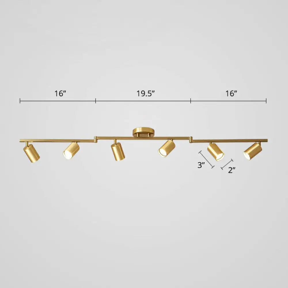 DecorBites™ DecorBites™ Modern Gold LED Flush Ceiling Spotlight with Sleek Tubular Design and Metallic Shade