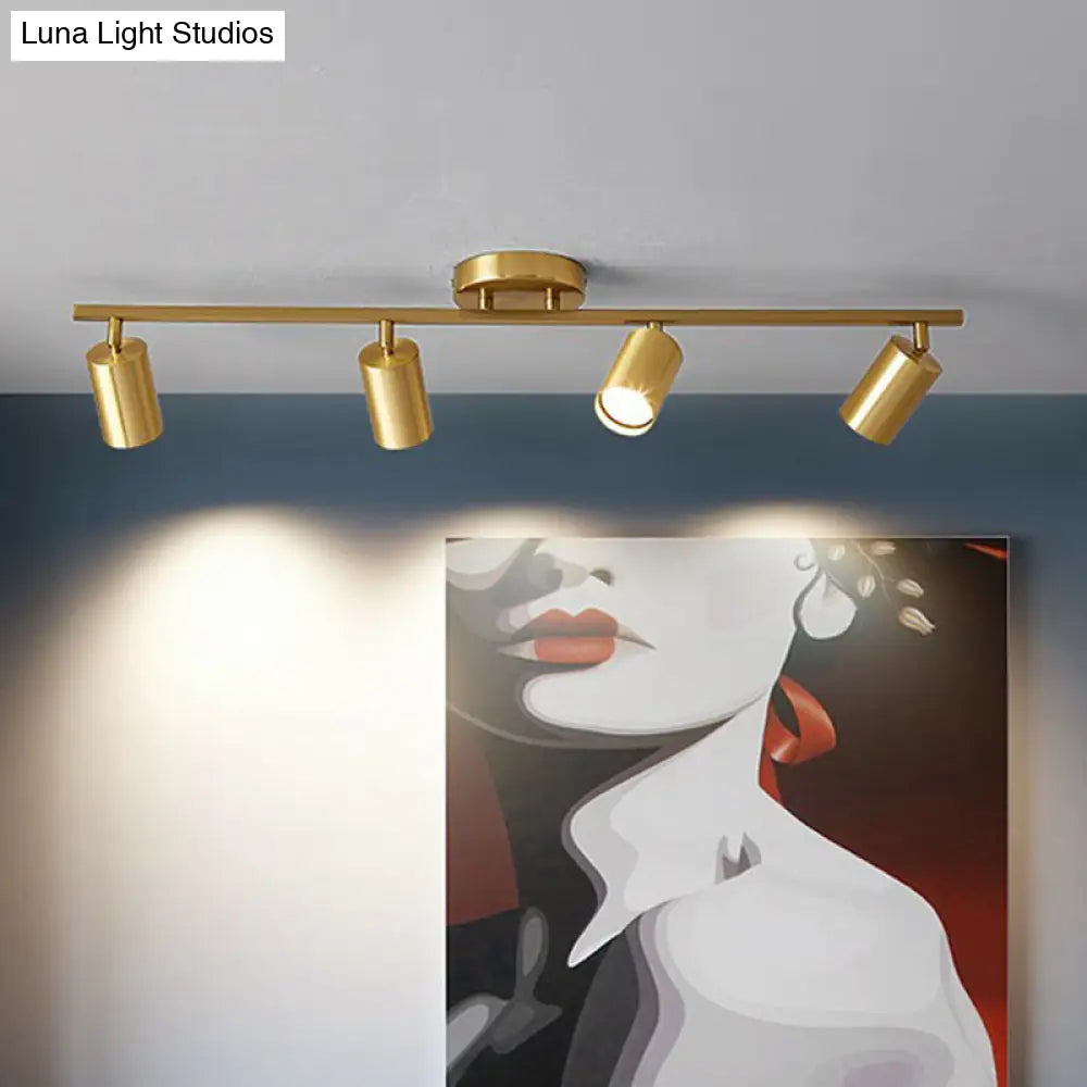 DecorBites™ DecorBites™ Modern Gold LED Flush Ceiling Spotlight with Sleek Tubular Design and Metallic Shade