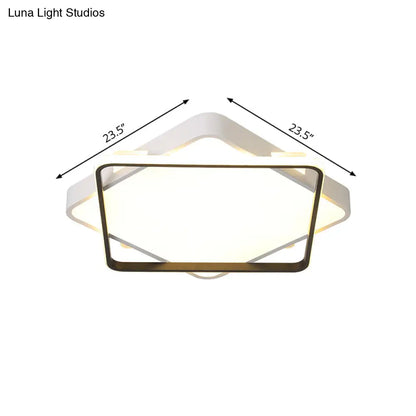 DecorBites™ DecorBites™ Modern Gold LED Flush Mount Ceiling Light Fixture in Warm/White Light - 18"/23.5" Width